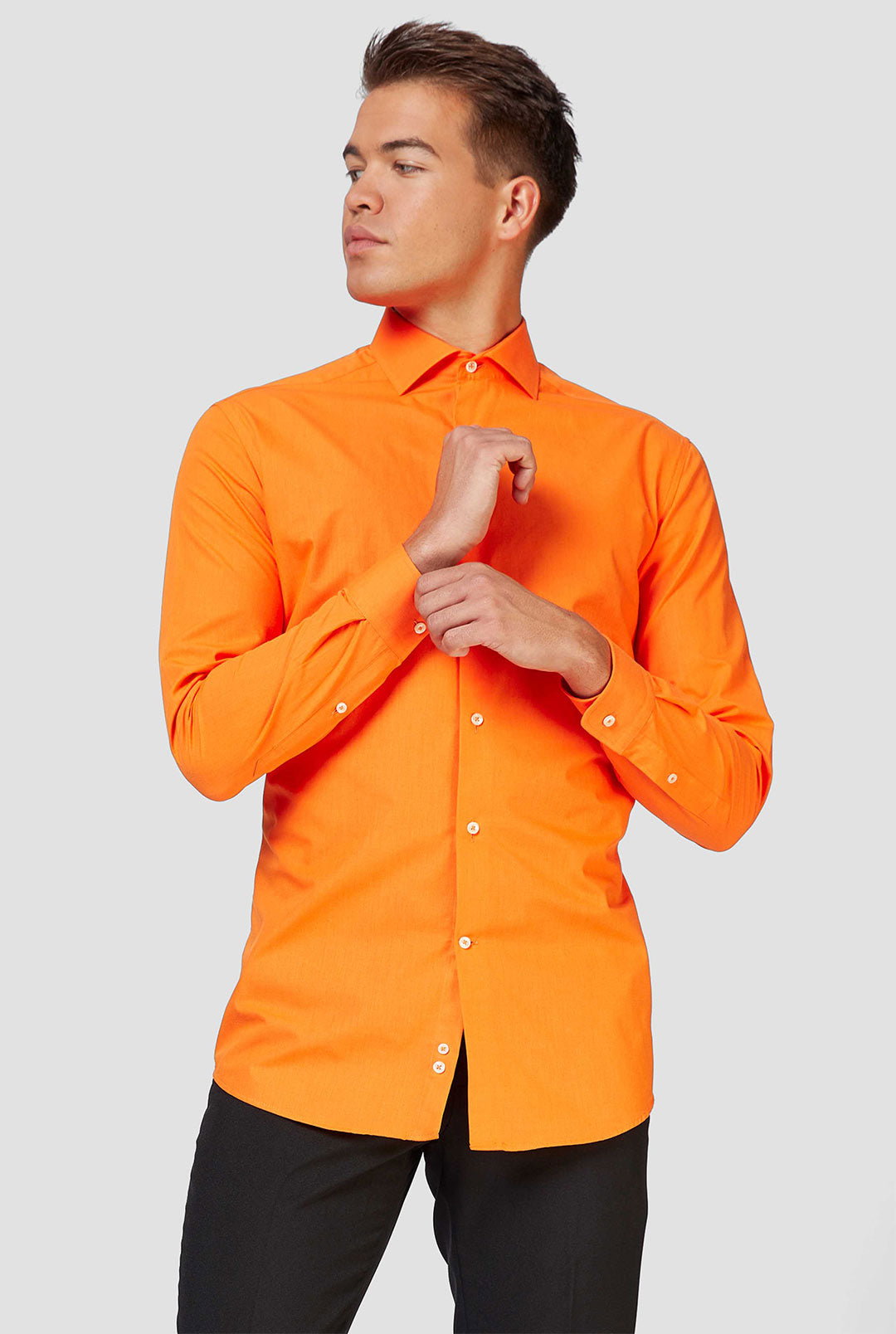 orange dress shirt